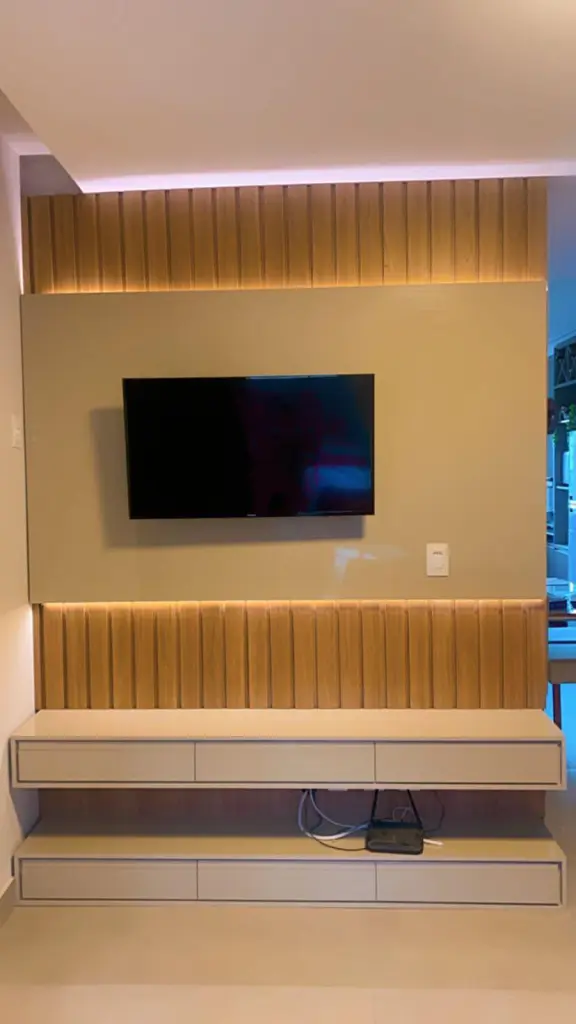 Rack e Painel de TV Iluminado com Fita de LED: Um Projeto de Sucesso 4 Rack e Painel de TV Iluminado com Fita de LED: Um Projeto de Sucesso