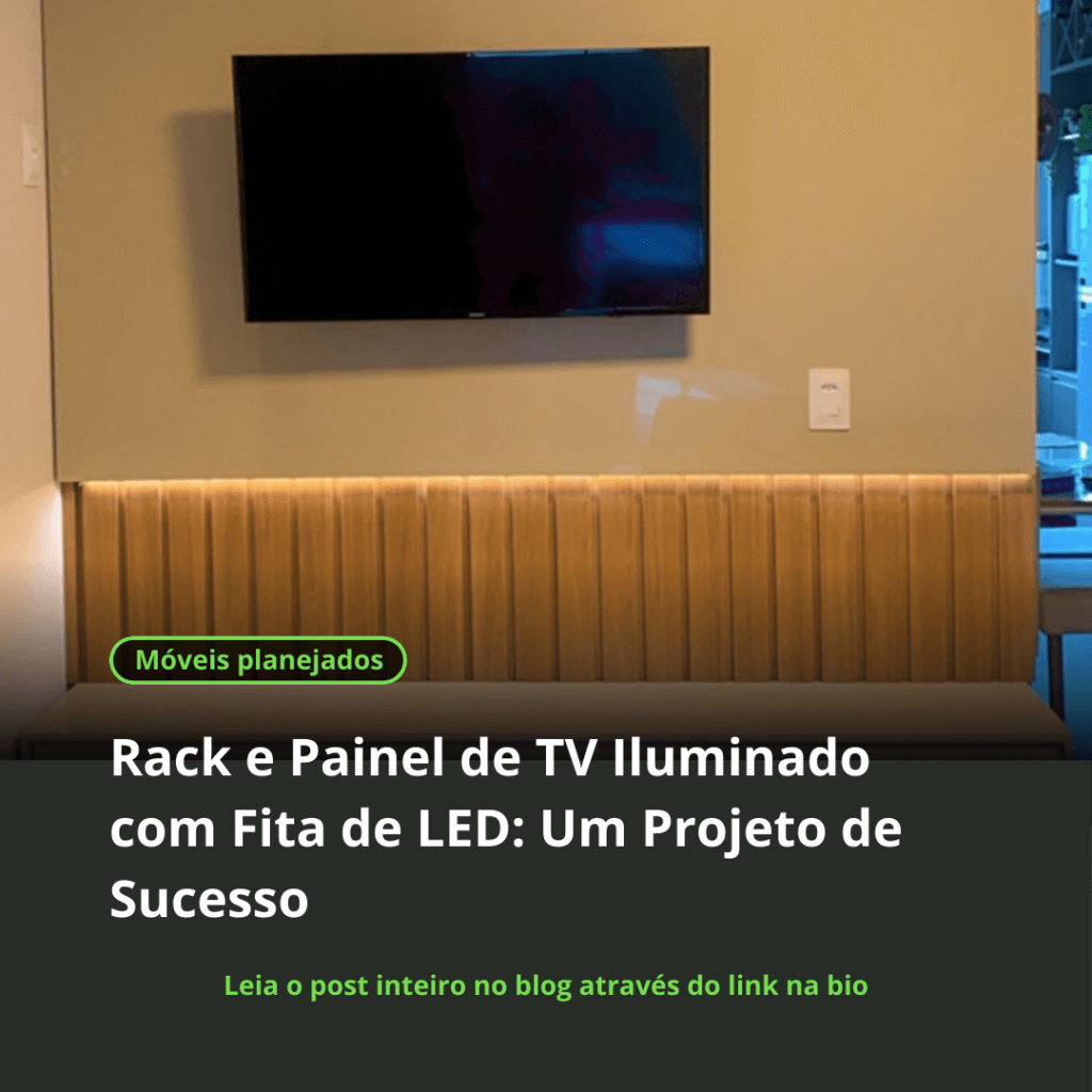 Rack e Painel de TV Iluminado com Fita de LED: Um Projeto de Sucesso 1 Rack e Painel de TV Iluminado com Fita de LED: Um Projeto de Sucesso