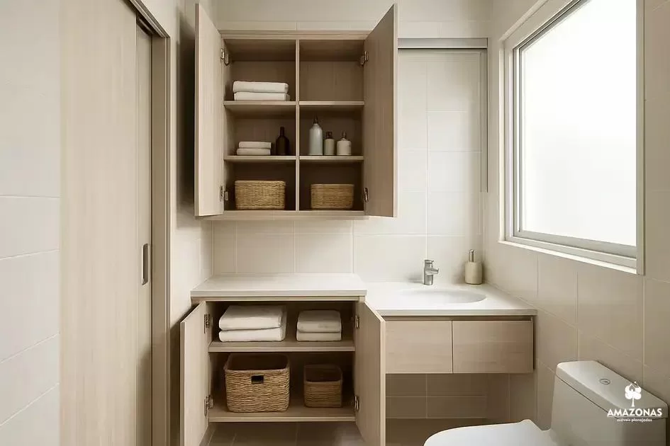 Como escolher móveis planejados para banheiros pequenos