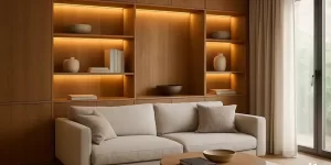 Como integrar iluminação nos móveis planejados da sala