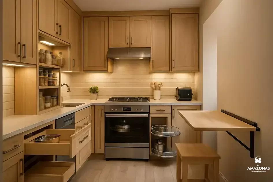 Dicas para aproveitar cada centímetro em cozinhas compactas