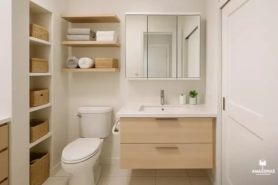 Dicas para maximizar o armazenamento no banheiro