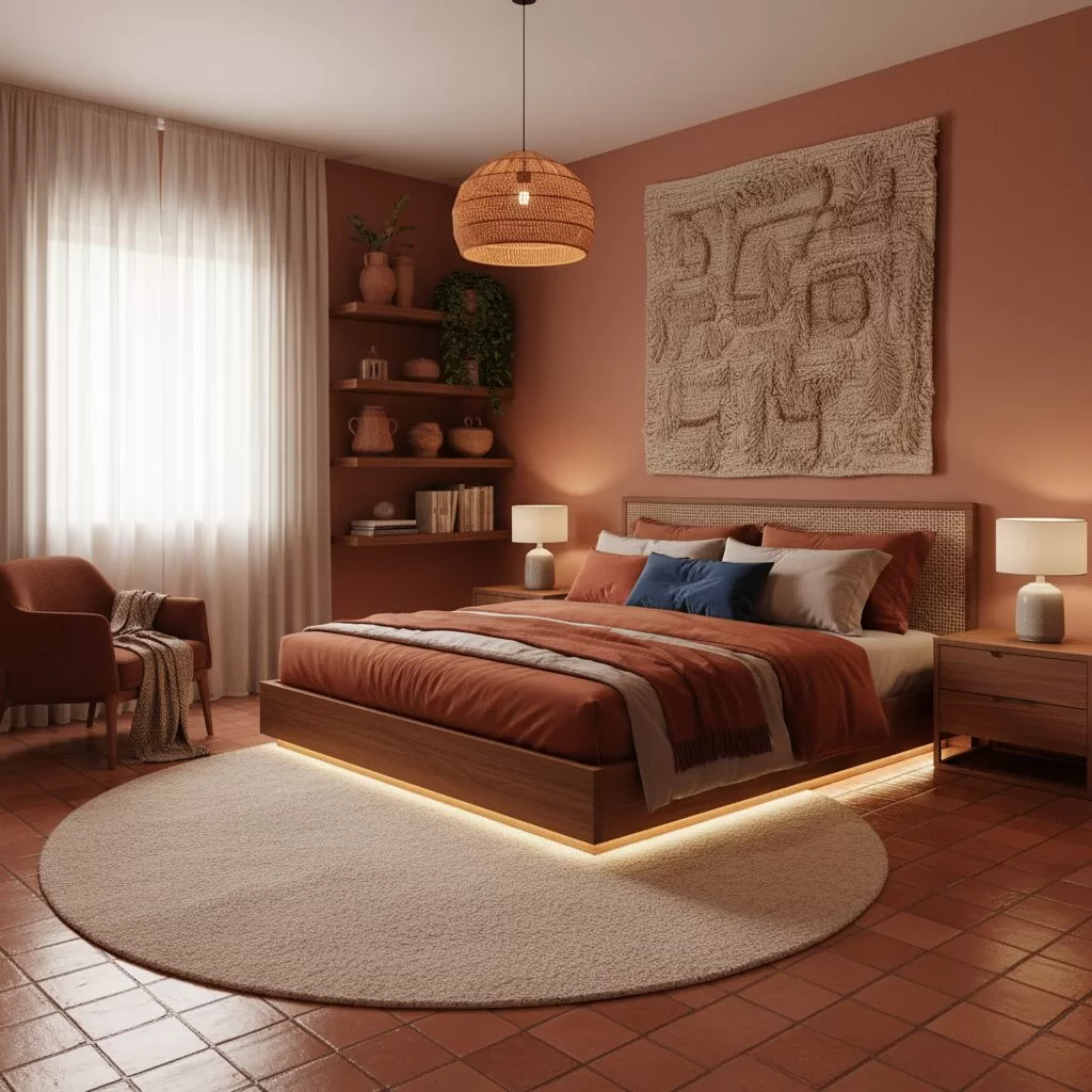 Cama terracota com led embutido