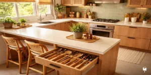 Cozinha planejada com península: o que é, medidas ideais e quando vale a pena