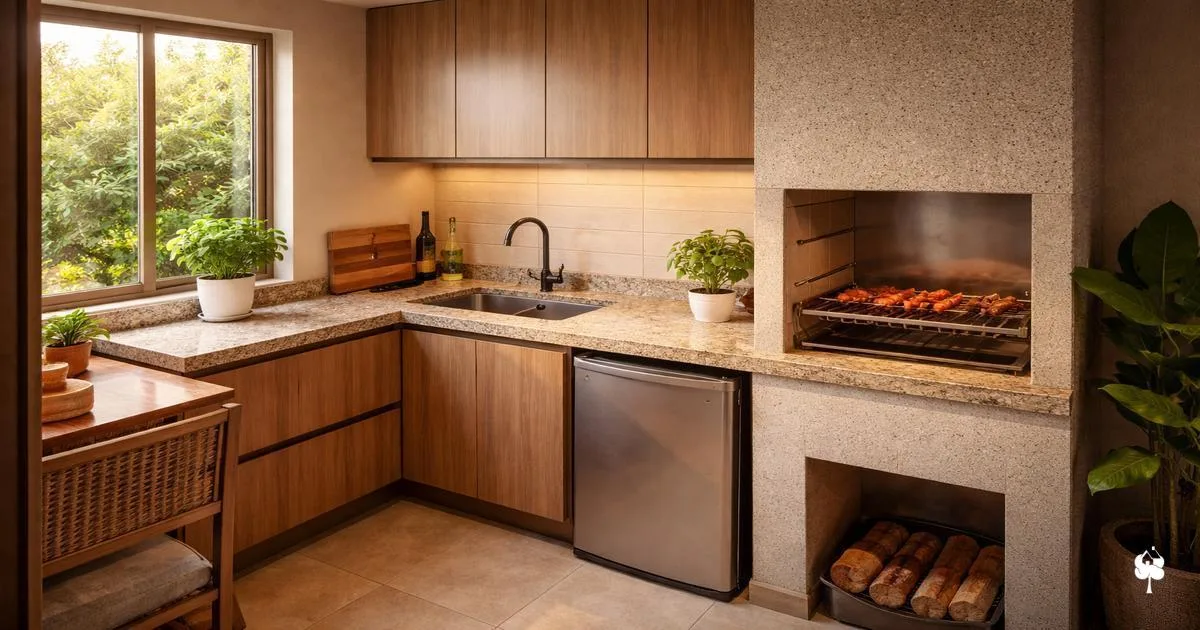 Área Gourmet Planejada Pequena: soluções compactas que funcionam de verdade 1 Área Gourmet Planejada Pequena: soluções compactas que funcionam de verdade