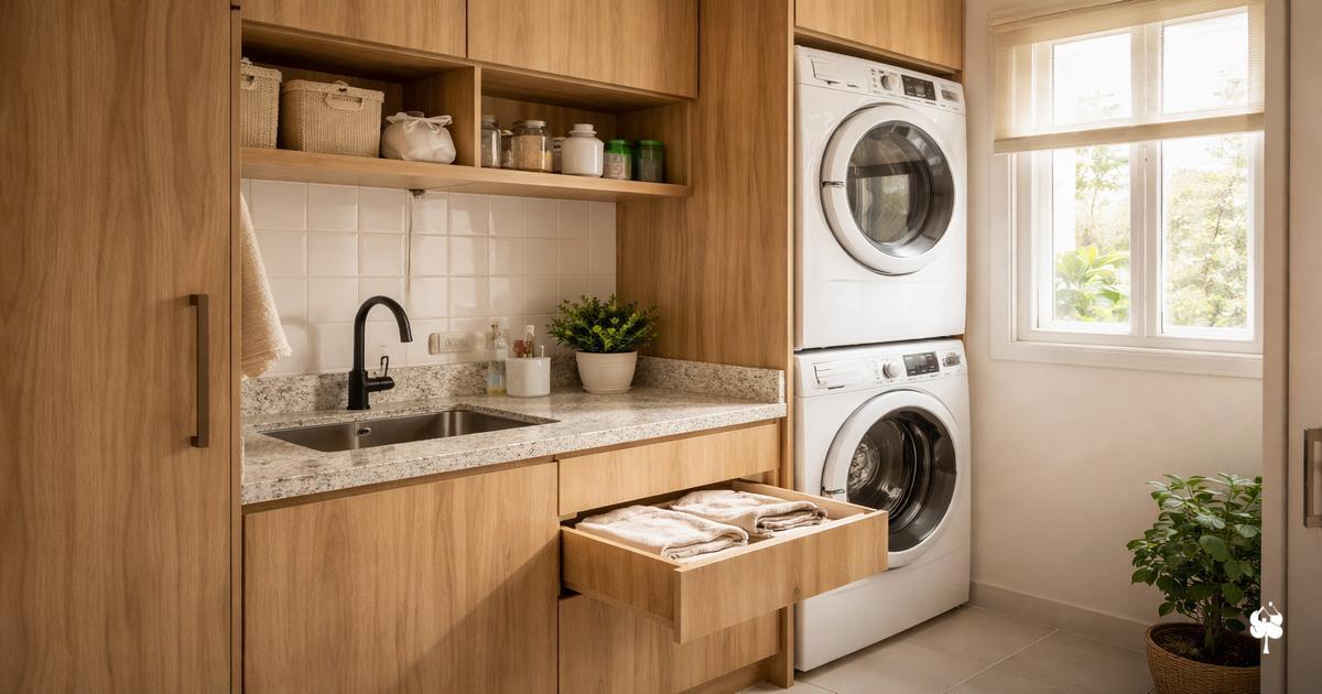 O que não pode faltar em uma lavanderia planejada pequena O que não pode faltar em uma lavanderia planejada pequena