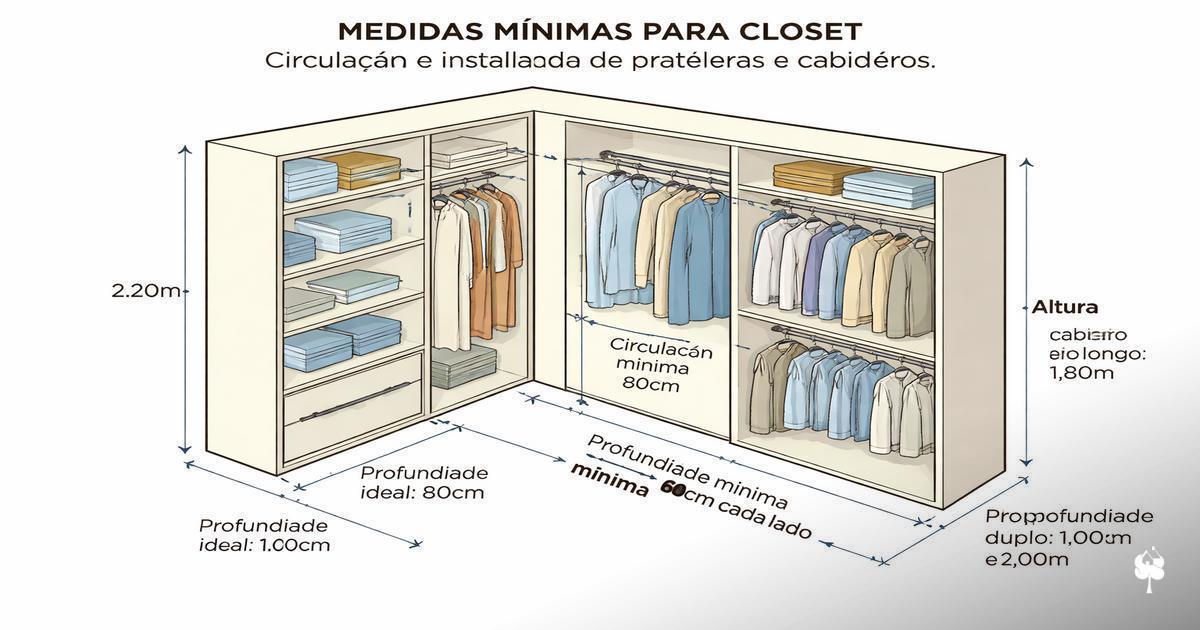 Formatos de walk-in closet: U, L, corredor ou paralelo