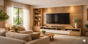 Sala planejada com painel de TV: tipos, medidas ideais e como integrar ao projeto